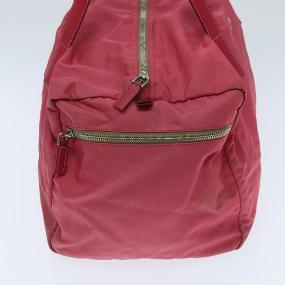PRADA Boston Bag Nylon Pink Silver Auth 96025 - Picture 4 of 16